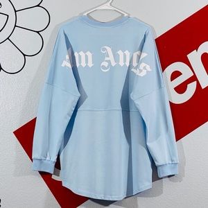 Palm Angels Blue Classic Logo Long Sleeve T-Shirt
